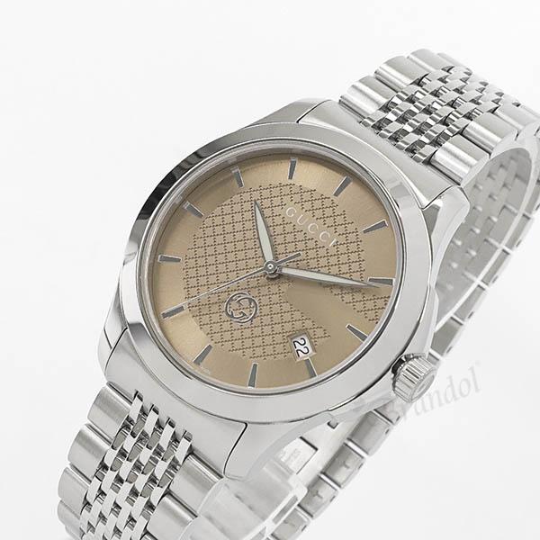 グッチ 腕時計 GUCCI メンズ Gタイムレス G-Timeless 38mm ブラウン×シルバー...
