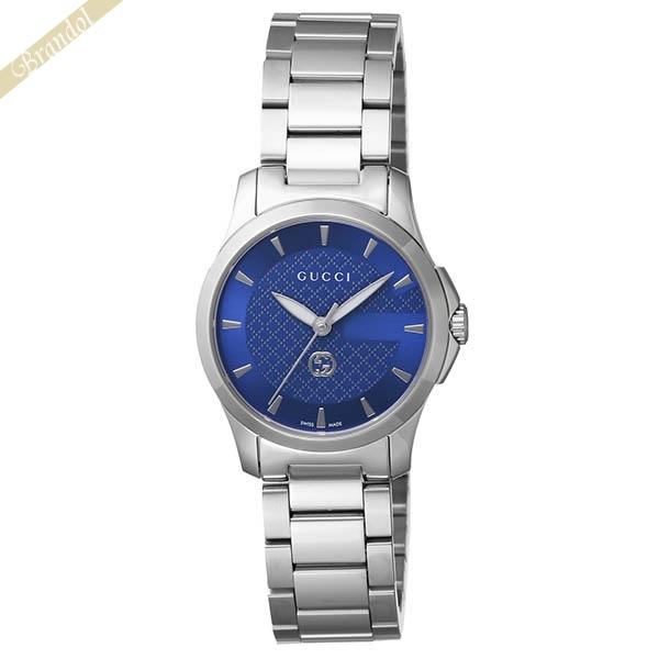 グッチ 腕時計 GUCCI レディース G-タイムレス 28mm ブルー シルバー YA126505...