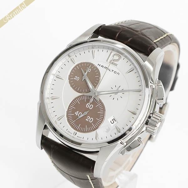 ハミルトン メンズ腕時計 HAMILTON ジャズマスター クロノ クォーツ 42mm シルバー×ブ...