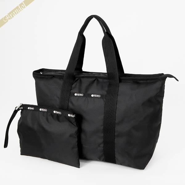《クーポン配布》レスポートサック トートバッグ LeSportsac ポーチ付 無地 ブラック 13...