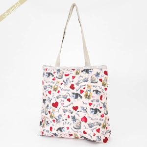 《P6倍_23日23:59迄》レスポートサック トートバッグ LeSportsac EASY MAGAZINE TOTE キャット柄 ライトピンク×ベージュ 3531 E479｜brandol