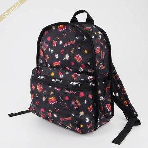 レスポートサック リュックサック LeSportsac BASIC BACKPACK ネオン風 キュート柄 ブラック系 7812 E481