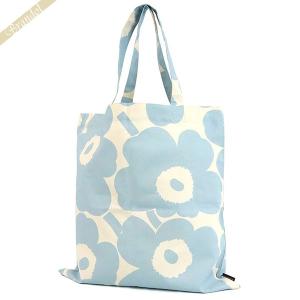 マリメッコ トートバッグ marimekko レディース ピエニ ウニッコ Pieni Unikko 花柄 ホワイト×ライトブルー 071444 852｜brandol