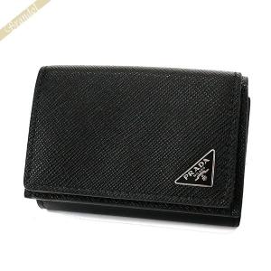 プラダ 三つ折り財布 PRADA メンズ レザー コンパクトウォレット ブラック 2MH021 QHH F0002｜brandol