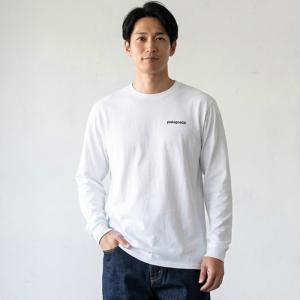 《クーポン》Patagonia パタゴニア メンズ 長袖 Tシャツ ロゴ /S・M・L・XL/ ホワイト系 38518 WHI
