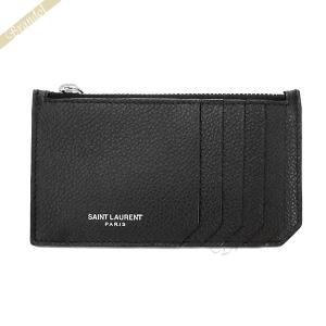 サンローラン 小銭入れ SAINT LAURENT メンズ レザー フラグメントケース ブラック 458583 B680N 1000｜brandol