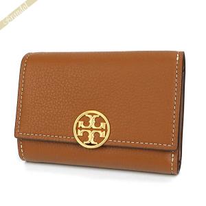 《P5倍_29日23:59迄》トリーバーチ 三つ折り財布 TORY BURCH 財布 レディース レザー ミニウォレット ブラウン 140912 905｜brandol