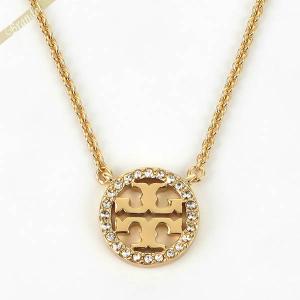 《P5倍_29日23:59迄》トリーバーチ ネックレス TORY BURCH ラインストーン ロゴ ペンダント ゴールド 53420 783｜brandol