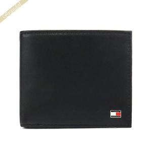 トミーヒルフィガー 二つ折り財布 TOMMY HILFIGER メンズ レザー ブラック 31TL25X003 001｜brandol