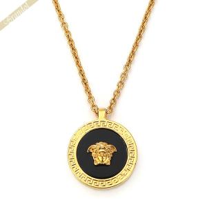 ヴェルサーチ ネックレス VERSACE メンズ レディース メドゥーサ ロゴ チャーム ペンダント ブラック ゴールド DG17255｜brandol