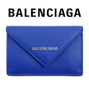 バレンシアガ 財布 三つ折り BALENCIAGA 391446 DLQ0N 4130 PAPER MINI WALLET ペーパーミニウォレット BLEU ROI ブルーロイ レザー 本革 ミニ財布 コンパクト