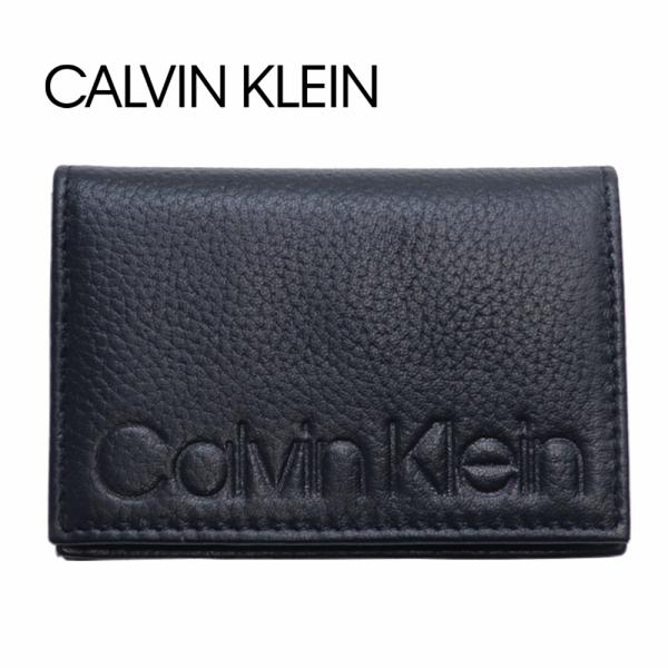 カルバンクライン カードケース ロゴ型押し 二つ折り Calvin Klein CK 名刺入れ IC...