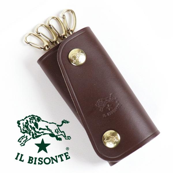 イルビゾンテ キーケース 4連 ダークブラウン IL BISONTE キーリング キーホルダー スマ...