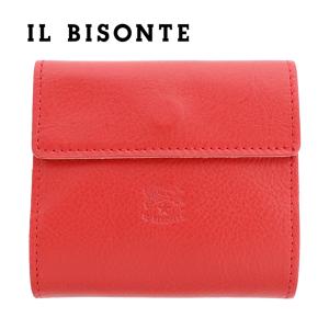 IL BISONTE（イルビゾンテ） 財布 三つ折り レザー 本革 ロッソ レッド
