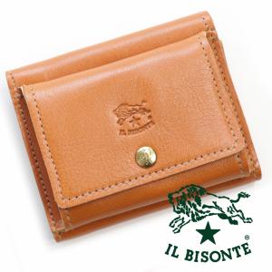 イルビゾンテ 財布 三つ折り IL BISONTE ミニ財布 C0940 コンパクト ウォレット キャメル ヤキヌメ レザー 本革 コインケース カード SMW061｜brandparks