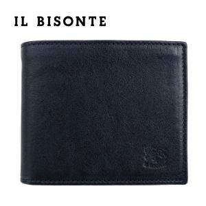 未使用✨IL BISONTE イルビゾンテ　二つ折り財布　レザー　ブラック IL BISONTE イルビゾンテ 二つ折り財布 メンズ レディース