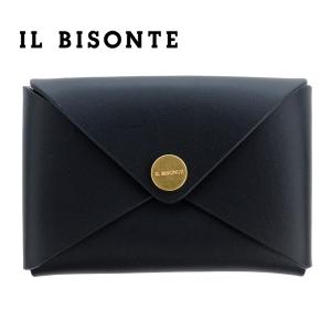 IL BISONTE（イルビゾンテ） カードケース 名刺入れ ブラック パス