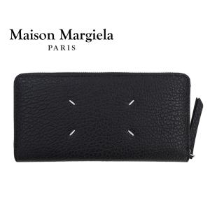 Maison Margiela メゾンマルジェラ 長財布 二つ折り 4ステッチ ジップ アラウンド コンパクト ウォレット ギフトボックス付き レザー ブラック S56UI0110