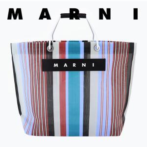 MARNI マルニフラワーカフェ トートバッグ ストライプ メッシュ MARNI マルニフラワーカフェ トートバッグ ストライプ メッシュ