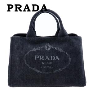 PRADA デニムハンドバッグ ダークブルー PRADA プラダ ハンドバッグ ショルダーバッグ デニム/レザー
