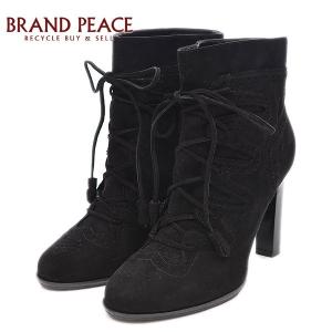 エルメス ショートブーツ　スエード　ブラック　#37 1/2 ブランドピース｜brandpeace