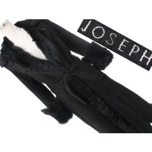 JOSEPH ムートン ロング コート sizeS ブラック 黒 ジョセフ｜brandporters