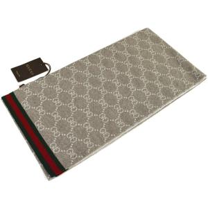 GG グッチ ストール マフラー GUCCI シルク入り GG柄 大判45×180cm