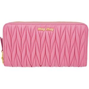 miumiu ミュウミュウ VITELLO CRYSTAL ラインストーン ラウンドファスナー 長財布 レッド レディース miu miu（ミュウミュウ） miu miu財布 ラウンドファスナー長財布