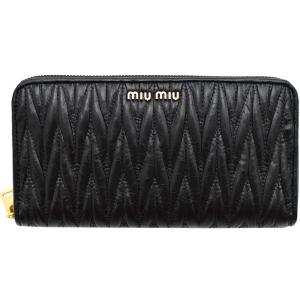 miumiu ミュウミュウ VITELLO CRYSTAL ラインストーン ラウンドファスナー 長財布 レッド レディース miu miu（ミュウミュウ） miu miu財布 ラウンドファスナー長財布