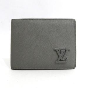 中古 美品 ルイヴィトン 財布 ポルトフォイユ ミュルティプル アエログラム  Aランク M81026 グレー イニシャル LOUISVUITTON あすつく【送料無料】【西神店】｜brandritz