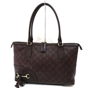 中古 グッチ グッチシマ トートバッグ ホースビット ABランク 232936 ダークブラウン GUCCI レディース あすつく【送料無料】【名谷店】｜brandritz