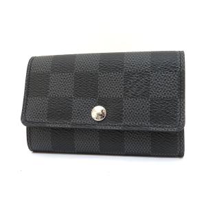 中古 ルイヴィトン ミュルティクレ6 キーケース ダミエ・グラフィット N62662 Aランク ブラック イニシャル LOUISVUITTON あすつく【送料無料】【名谷店】｜brandritz