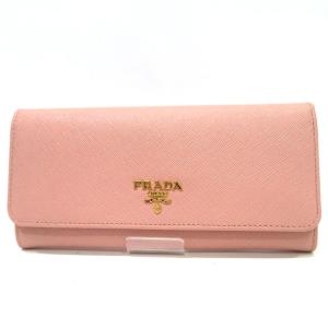 プラダ Prada 美品 財布 1MH132/24835 サフィアーノ レザー SAランク パステルピンク レディース メンズ 　中古　あすつく　送料無料　三田店｜brandritz