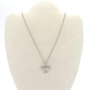 中古 タサキ K18WG クラウンモチーフ ネックレス ダイヤモンド0.09ct 2.5g Aランク ホワイトゴールド アクセサリー TASAKI あすつく【送料無料】【神戸本店】｜brandritz