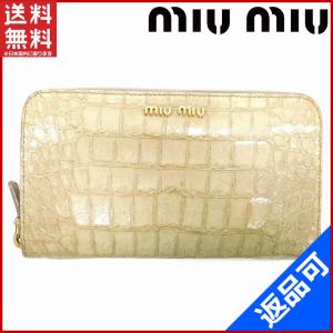 [閉店セール]ミュウミュウ 財布 miumiu 長財布 クロコ調 中古 X10751｜brands