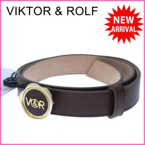 ヴィクター＆ロルフ S47TP0066 ♯M VIKTOR＆ROLF ベルト ロゴバックル 細ベルト 中古 X7671｜brands