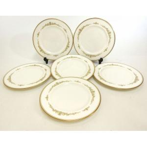 Noritake・ノリタケ ALDRIDGE 21cmプレート 中皿／デザート・サラダプレート 6枚セット 金彩 ブランド食器 美品 中古 19-20910｜brandshop-ber