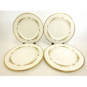 Noritake・ノリタケ ALDRIDGE 27cmプレート 大皿／ディナープレート 4枚セット 金彩 ブランド食器 アンティーク 廃盤シリーズ 美品 中古 19-20911｜brandshop-ber