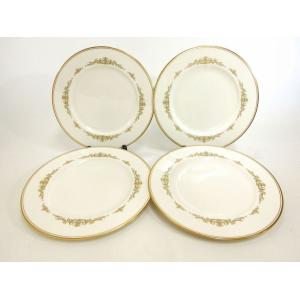 Noritake・ノリタケ ALDRIDGE 27cmプレート 大皿／ディナープレート 4枚セット 金彩 ブランド食器 アンティーク 廃盤シリーズ 特価品 中古 19-20912｜brandshop-ber