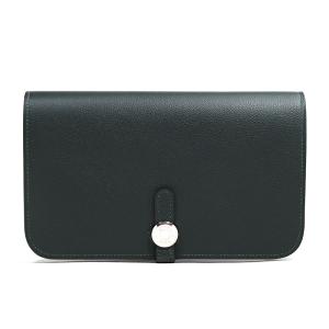 美品 HERMES エルメス ドゴン ロング デュオ ブラック 黒 シルバー金具 トゴ 長財布 ロングウォレット ◻︎K刻印 メンズ 405311 【中古】 Dogon HERMES エルメス 長財布 ロングウォレットドゴン デュオ GM 小銭