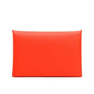 エルメス HERMES カードケース オレンジポピー カルヴィ シェヴル・ミゾル レザー / CHEVRE MYSORE / ORANGE POPPY｜brandshop-cantabile