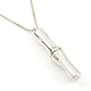 【美品】グッチ ネックレス バンブー ハート シルバー925 箱 保存袋付き GUCCI（グッチ） バンブー ハート モチーフ ネックレス SV925 シルバー