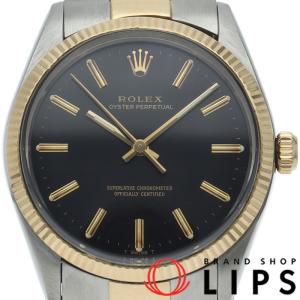 ロレックス オイスターパーペチュアル メンズ時計 トリチウム アンティーク 1005(L) K18YG/SS メンズ時計 ブラッ