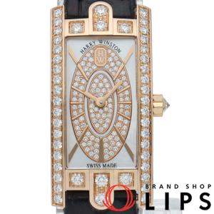 ハリー・ウィンストン アベニューC ミニ エリプティック ウォッチ ダイヤベゼル ダイヤ文字盤 AVCQHM16RR045 箱 K