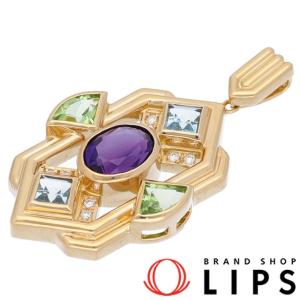 タサキ アメシストアクアマリンペリドットダイヤトップ A:1.80ct/D:0.07ct K18YG レディース  中古｜brandshop-lips