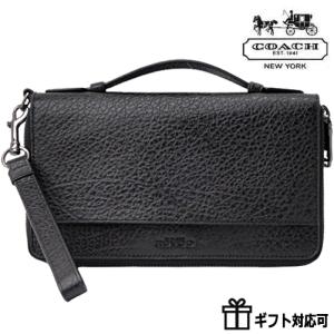 コーチ COACH メンズ セカンドバッグ 革 本革 財布 型押し 長財布 