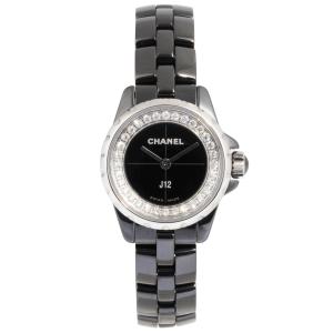 CHANEL J12 ダイヤ 8P レディース 29mm 新品)CHANEL シャネル J12 ブラック セラミック 8Pダイヤ 29mm H2569