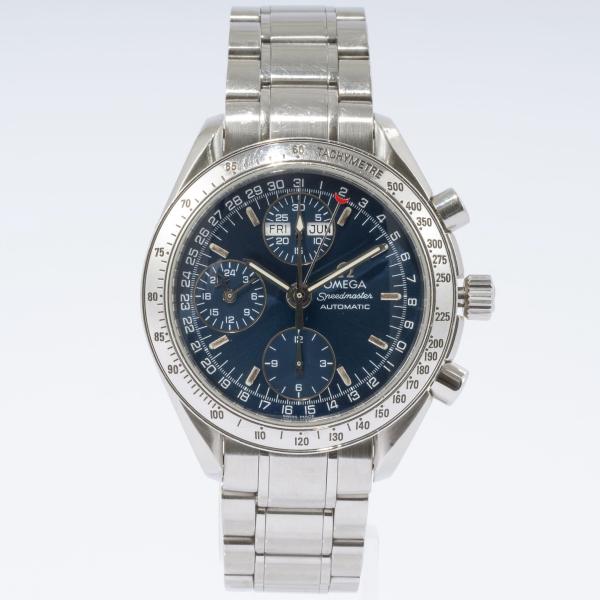 オメガ OMEGA スピードマスター トリプルカレンダー 腕時計 メンズ シルバー ブルー 3523...