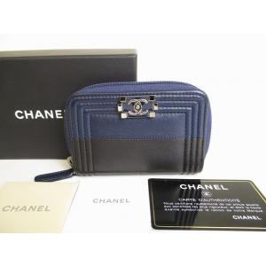 シャネル CHANEL ボーイシャネル CC ロゴ ラムスキン ジップ コインパース 小銭入れ メン...