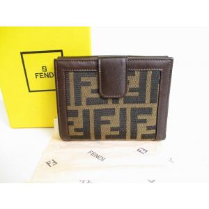 フェンディ FENDI ズッカ キャンバス レザー 2つ折り 財布 コンパクト財布 コンパクトウォレット メンズ レディース 【未使用保管品】｜brandshoptokyos